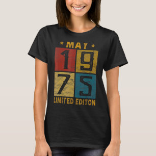 Vintage 47th Birthday May 1975 Born In 1975 47 Yrs T-Shirt