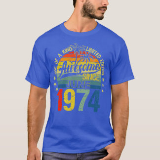 Vintage 48 Years Old June 1974 Decorations 48th Bi T-Shirt