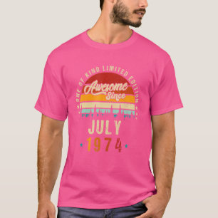 Vintage 48th Birthday Awesome Since July 1974 Epic T-Shirt