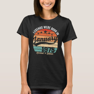 Vintage 48th Birthday Legends Were Born In January T-Shirt