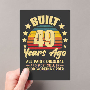 Vintage 49th Birthday Built 49 Years Ago Funny Acrylic Invitations