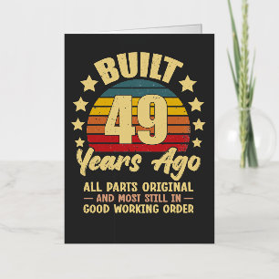 Vintage 49th Birthday Built 49 Years Ago Funny Foil Greeting Card