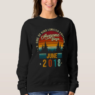 Vintage 4th Birthday Awesome Since June 2018 Epic Sweatshirt