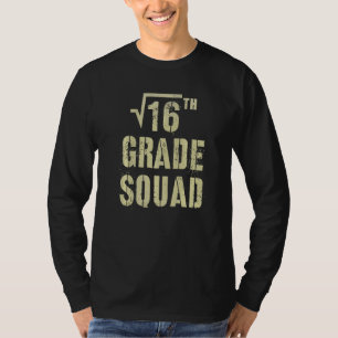Vintage 4th Grade Squad Square Root 16 Vibes Hello T-Shirt