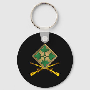 Vintage 4th Infantry Division Veteran Small Logo P Key Ring