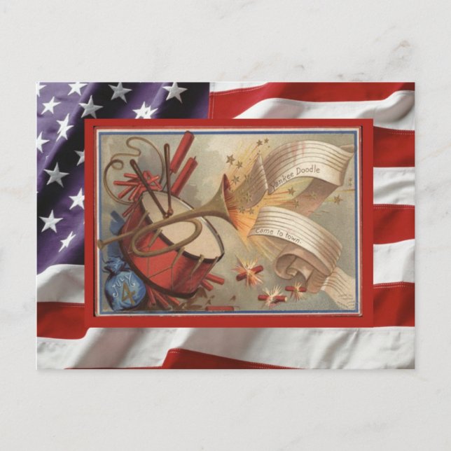 Vintage 4th July, Celebration Postcard (Front)