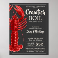 Vintage 4th of July Crawfish Boil Party Restaurant
