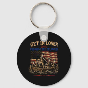 Vintage 4th Of July Get In Crossing The Delaware Key Ring