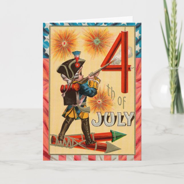 Vintage 4th of July Greeting Card (Front)