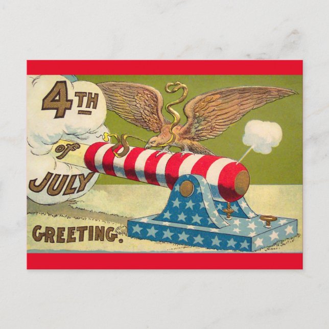 Vintage 4th of July Greetings Postcard (Front)