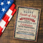Vintage 4th Of July Independence Day Party Invitation<br><div class="desc">Celebrate independence day in style with these trendy vintage typography invitations. The design is easy to personalise with your own wording and your guests will be thrilled when they receive these American flag style invites.</div>