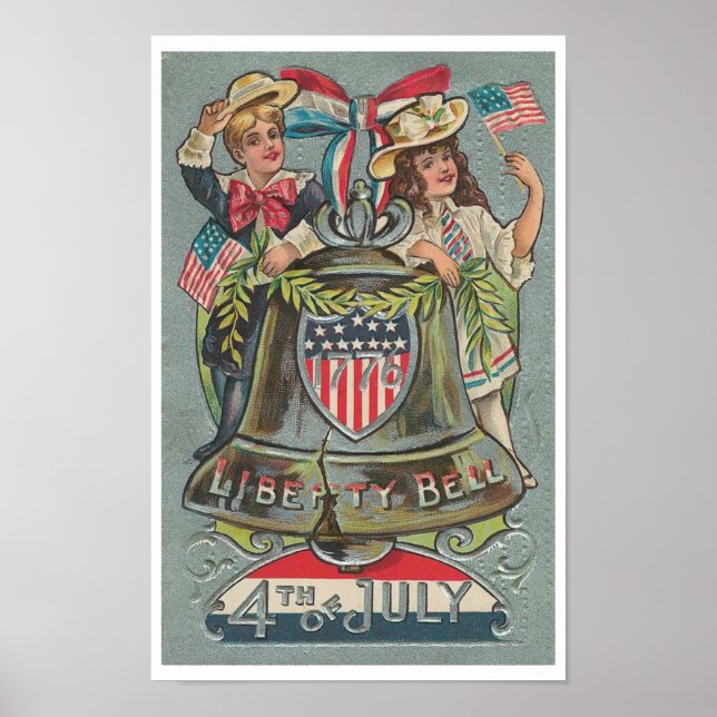 Vintage 4th Of July Liberty Bell Poster (Front)