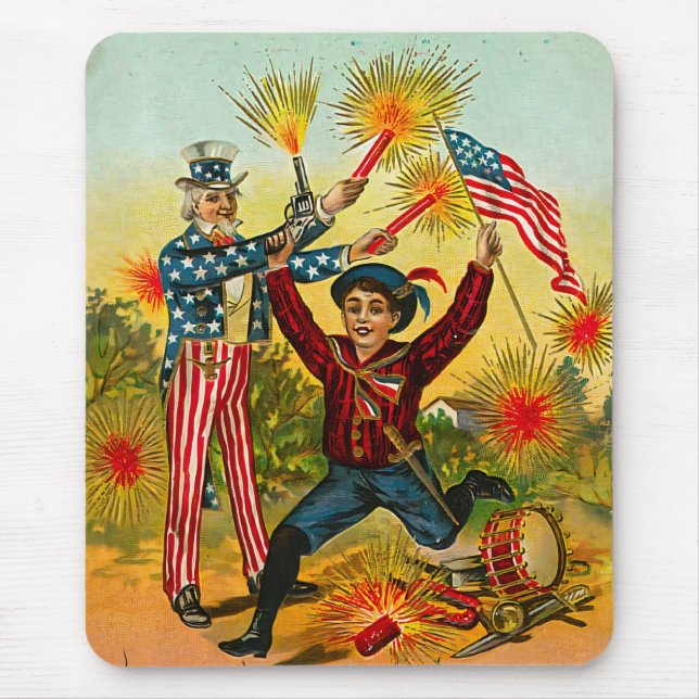 Vintage 4th of July Mouse Mat (Front)