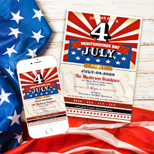 Vintage 4th of July Party Invitation