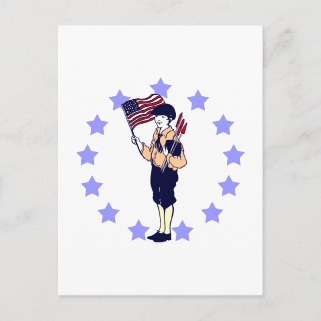 Vintage 4th of July Patriotic Art Postcard (Front)