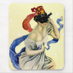 Vintage 4th of July Patriotic Masquerade Party Mouse Mat