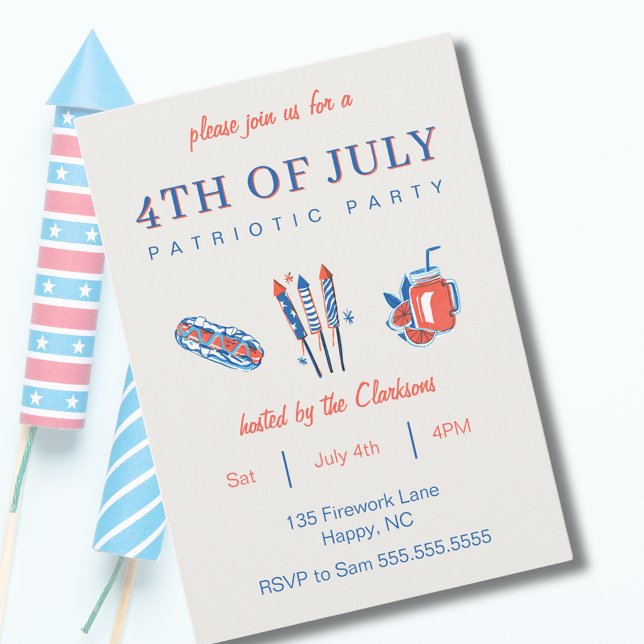 Vintage 4th of July Patriotic Party Celebration Invitation (Vintage 4th of July Patriotic Party Celebration Invitation
)
