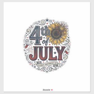 Vintage 4th of July Patriotic Sunflower Shirt Desi