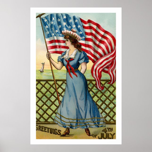 Vintage 4th Of July retro Poster (Front)