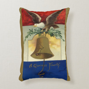 Vintage 4th of July with Eagle and Liberty Bell Decorative Cushion