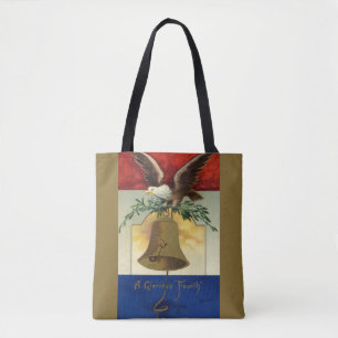 Vintage 4th of July with Eagle and Liberty Bell Tote Bag