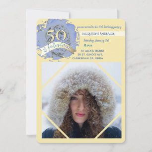 Vintage 50 and fabulous! photo/beige&blue birthday