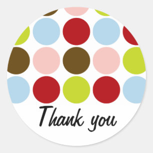 Vintage 50s Big Dots Thank You Stickers