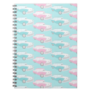 Vintage 50s Car Print Pattern Design Notebook