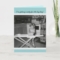 Vintage '50s Girl Ironing Congratulations Graduate