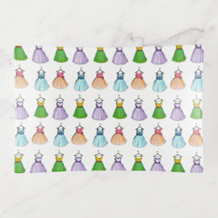 Vintage 50s Prom Party Dresses Retro Fashionista Trinket Trays