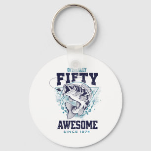 Vintage 50th 50 Bday B Fishing 1974 50 Year Old Me Key Ring