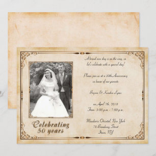 Vintage 50th Anniversary Celebration Invitation