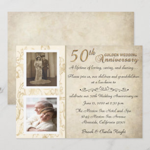 Vintage 50th Anniversary Celebration Invitation