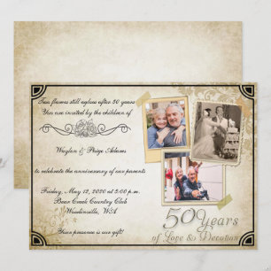 Vintage 50th Anniversary Celebration Invitation