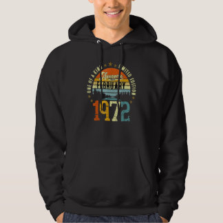 Vintage 50th Birthday Awesome Since February 1972 Hoodie