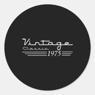 Vintage 50th Birthday Decorations Vintage 1975 50 Classic Round Sticker