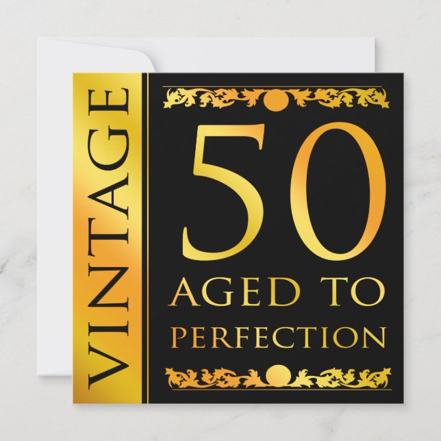 Vintage 50th Birthday Party Invitation (Front)