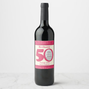 Vintage 50th birthday photo custom wine labels