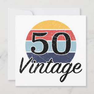 Vintage 50th Birthday Sunset Card