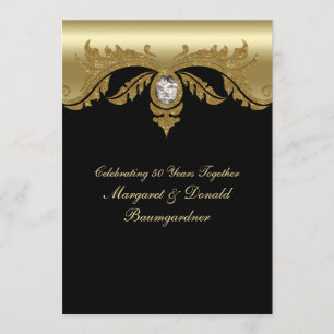 Vintage 50th Golden Wedding Anniversary Invitation