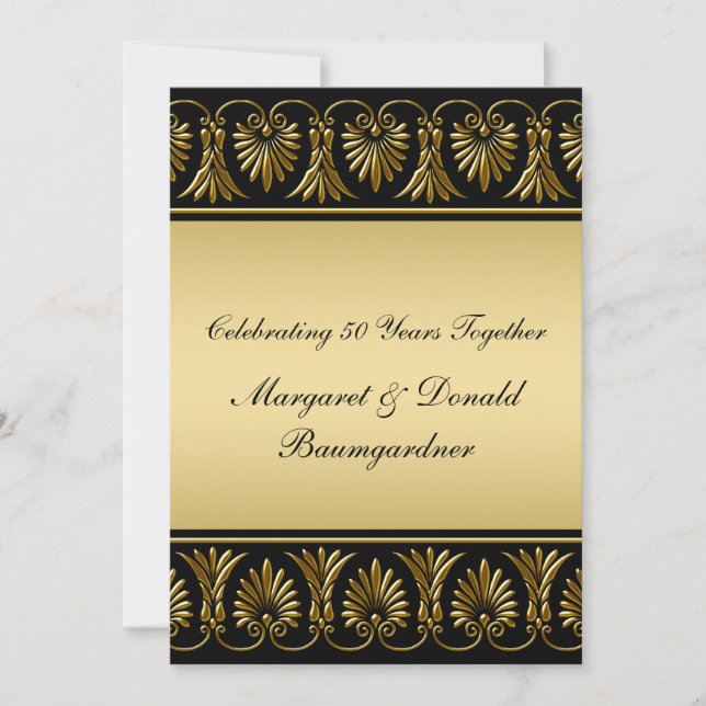 Vintage 50th Wedding Anniversary Invitation (Front)