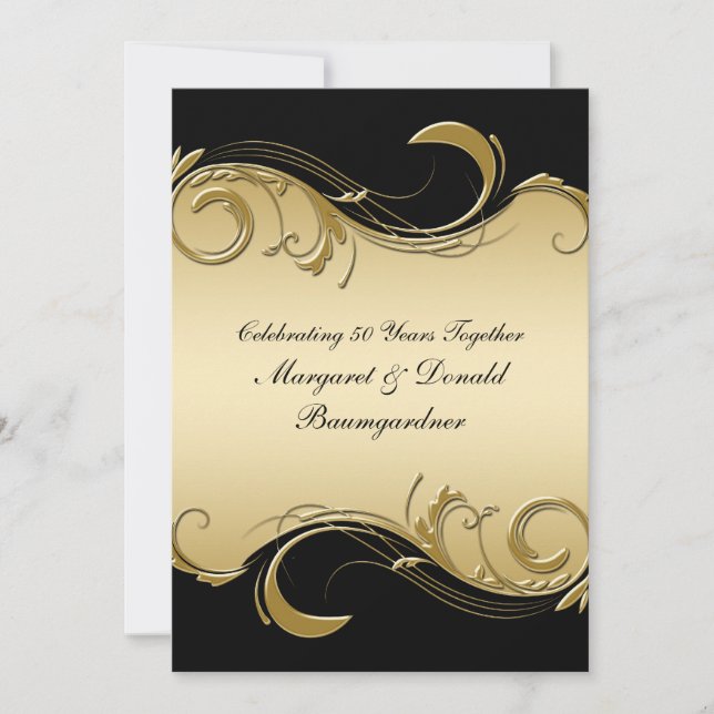 Vintage 50th Wedding Anniversary Invitation (Front)