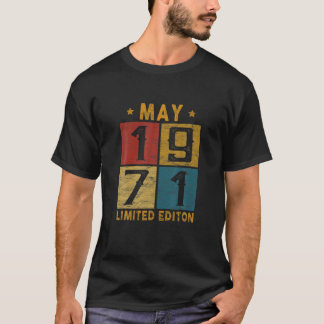 Vintage 51St Birthday May 1971 Born In 1971 51 Yrs T-Shirt