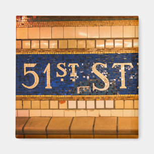 Vintage 51st Street, Manhattan, New York City Magnet
