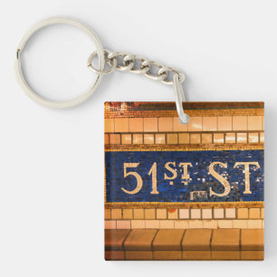 Vintage 51st Street, Manhattan, NYC Key Ring