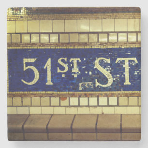 Vintage 51st Street, Manhattan, NYC Stone Coaster