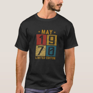 Vintage 52Nd Birthday May 1970 Born In 1970 52 Yrs T-Shirt