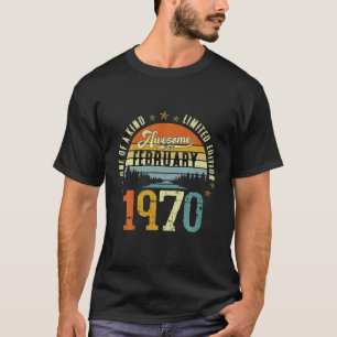 Vintage 52Th Birthday Awesome Since February 1970 T-Shirt