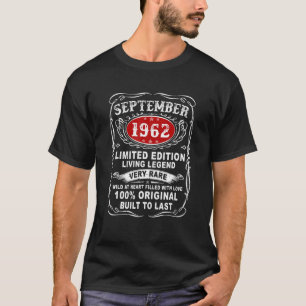 Vintage 59 Years Old September 1962 59Th Birthday T-Shirt