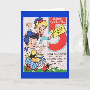 Vintage 5th Birthday Card